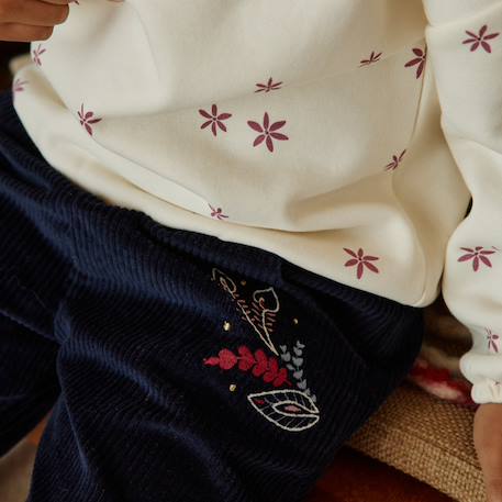 Pantalon enfant en velours côtelé ilana Bleu 6 - vertbaudet enfant 