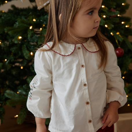 Blouse enfant en popeline grace Ecru 5 - vertbaudet enfant 