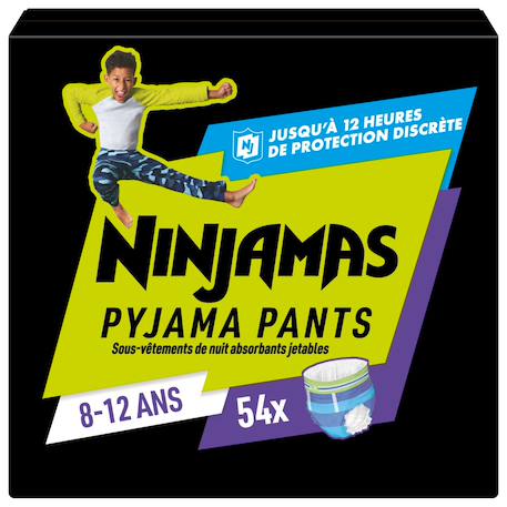 Ninjamas pyjama pants garçon, 54 sous-vêtement de nuit, 8-12 ans, paquet 1 mois Multicouleur 1 - vertbaudet enfant 