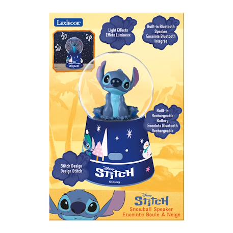 Enceinte bluetooth boule à neige Disney stitch, lumineuse avec changement de couleurs BLEU 2 - vertbaudet enfant 