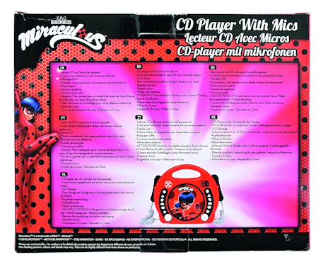 Lecteur cd portable avec 2 microphones miraculous ROUGE 5 - vertbaudet enfant 