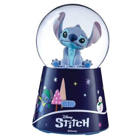 Enceinte bluetooth boule à neige Disney stitch, lumineuse avec changement de couleurs BLEU 1 - vertbaudet enfant 