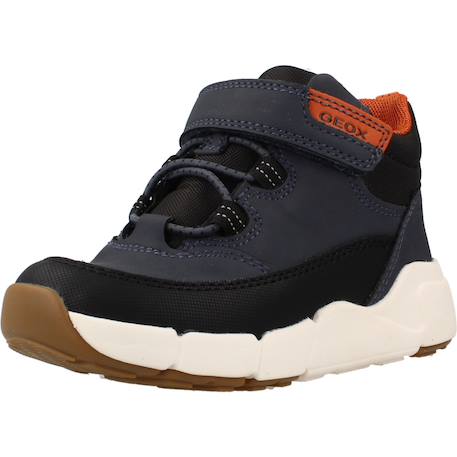 Baskets bébé garçon en cuir flexyper mini Bleu c0045+Marron c2g9b 4 - vertbaudet enfant 