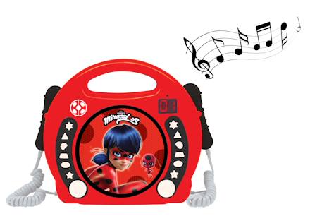 Lecteur cd portable avec 2 microphones miraculous ROUGE 2 - vertbaudet enfant 