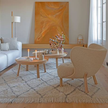 Tapis lavable en laine âme berbère Blanc 2 - vertbaudet enfant 
