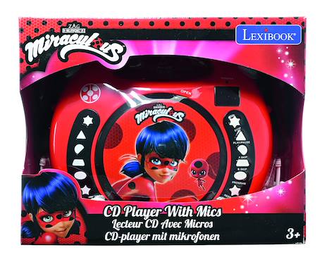 Lecteur cd portable avec 2 microphones miraculous ROUGE 4 - vertbaudet enfant 