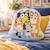 Coussin forme imprimé 100% polyester, bluey family Bleu 3 - vertbaudet enfant 