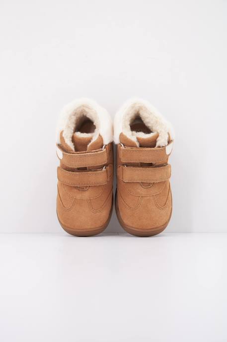 Baskets bébé fille en cuir Brun clair c6627 3 - vertbaudet enfant 