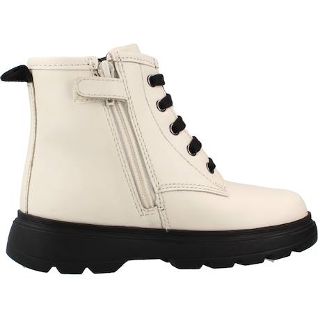 Baskets bébé fille en cuir kiddartah Blanc c1m9b+Noir c9999 1 - vertbaudet enfant 