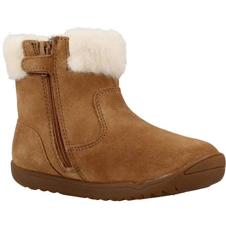 Baskets enfant fille en cuir macchia Brun clair c6627 5 - vertbaudet enfant 