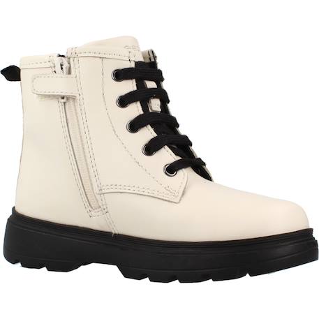 Baskets bébé fille en cuir kiddartah Blanc c1m9b+Noir c9999 5 - vertbaudet enfant 