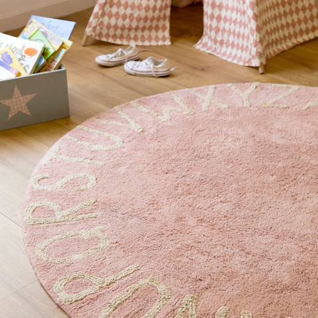 Tapis lavable rond alphabet abc Blanc+Bleu+Pink 16 - vertbaudet enfant 