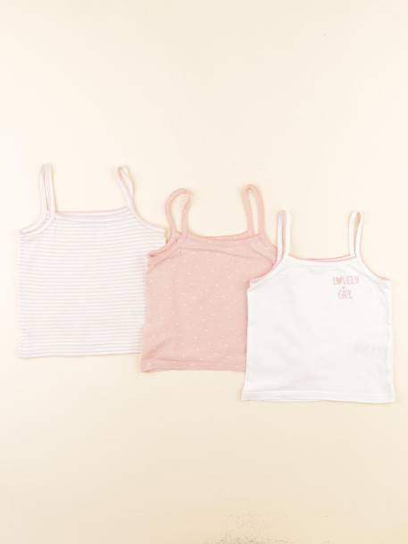 Lot de 3 maillots de corps - 2 ans Blanc, rose 1 - vertbaudet enfant 
