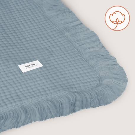 Couverture en mousseline muslin blanket 70 x 100 cm en coton, 6 couches, respirante et polyvalente Dove grey+Dusty pink+Natural cream+Stone blue 21 - vertbaudet enfant 