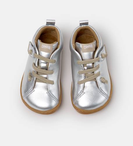 Baskets cuir peu cami Argent 120 3 - vertbaudet enfant 