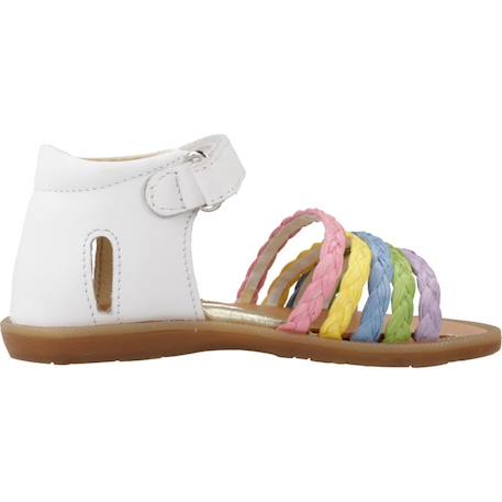 Sandales bébé fille en cuir rubino Blanc blanco 1 - vertbaudet enfant 