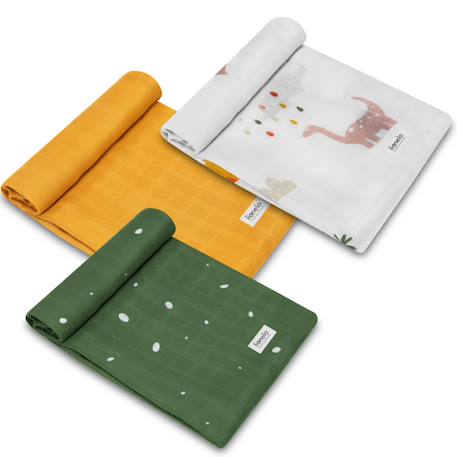 Lot de 3 langes bamboo set 70 x 70 cm en bambou, absorbants, antibactériens et thermorégulateurs Multi coloured 5 - vertbaudet enfant 