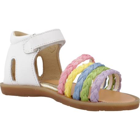Sandales bébé fille en cuir rubino Blanc blanco 5 - vertbaudet enfant 
