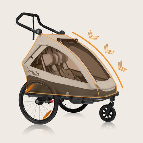 Remorque vélo 2en1 cama pour 2 enfants jusqu’à 6 ans avec fonction poussette tout-terrain Grey graphite+Grey stone 9 - vertbaudet enfant 