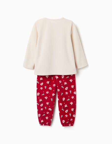 Pyjama Noel en polaire avec broderie de renne Blanc 2 - vertbaudet enfant 