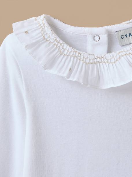 Body col smocké brodé bébé Blanc casse 2 - vertbaudet enfant 