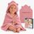 Serviette de bain à capuche muslin hooded towel 80 x 80 cm en mousseline 100 % coton, douce et absorbante Beige sand+Green forest+Grey sky+Pink baby 19 - vertbaudet enfant 
