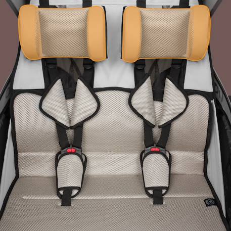 Remorque vélo 2en1 cama pour 2 enfants jusqu’à 6 ans avec fonction poussette tout-terrain Grey graphite+Grey stone 10 - vertbaudet enfant 