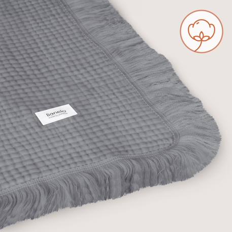 Couverture en mousseline muslin blanket 70 x 100 cm en coton, 6 couches, respirante et polyvalente Dove grey+Dusty pink+Natural cream+Stone blue 3 - vertbaudet enfant 