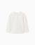 T-shirt en coton à manches longues avec plis sur le devant Blanc 1 - vertbaudet enfant 