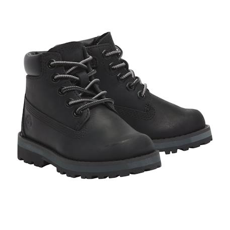 Boots garçon en cuir Noir foncé 2 - vertbaudet enfant 