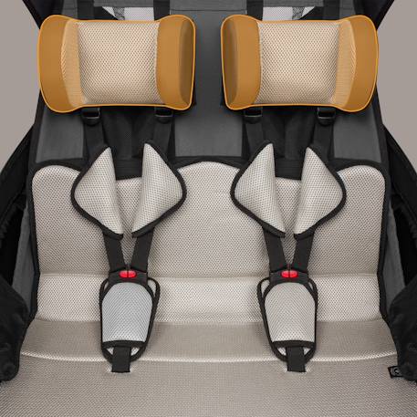 Remorque vélo 2en1 cama pour 2 enfants jusqu’à 6 ans avec fonction poussette tout-terrain Grey graphite+Grey stone 4 - vertbaudet enfant 