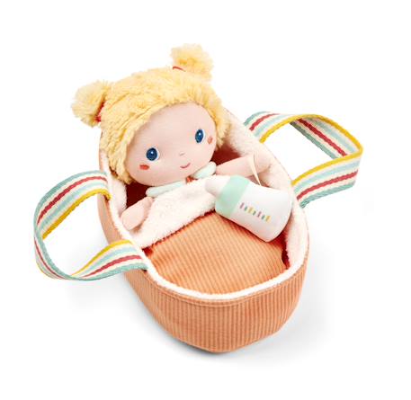 Poupée 21 cm et son couffin mela Rose saumon 1 - vertbaudet enfant 
