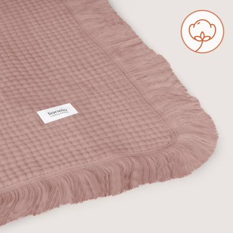 Couverture en mousseline muslin blanket 70 x 100 cm en coton, 6 couches, respirante et polyvalente Dove grey+Dusty pink+Natural cream+Stone blue 9 - vertbaudet enfant 