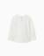 T-shirt en coton à manches longues avec plis sur le devant Blanc 2 - vertbaudet enfant 
