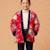 Veste rouge fleurie réversible style chinois | kim Rouge fleuri 1 - vertbaudet enfant 