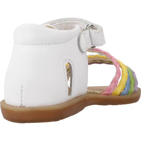 Sandales bébé fille en cuir rubino Blanc blanco 3 - vertbaudet enfant 