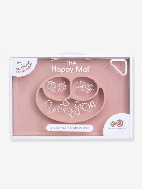 Set de table tout-en-un avec assiette Happy mat en silicone ROSE 2 - vertbaudet enfant 