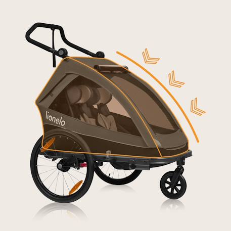Remorque vélo 2en1 cama pour 2 enfants jusqu’à 6 ans avec fonction poussette tout-terrain Grey graphite+Grey stone 3 - vertbaudet enfant 