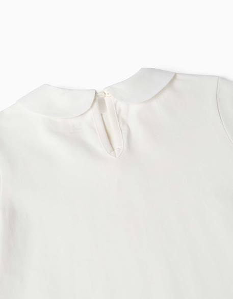 T-shirt en coton à manches longues avec plis sur le devant Blanc 3 - vertbaudet enfant 