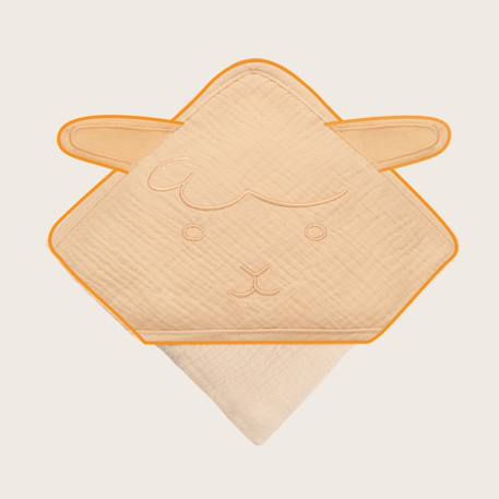 Serviette de bain à capuche muslin hooded towel 80 x 80 cm en mousseline 100 % coton, douce et absorbante Beige sand+Green forest+Grey sky+Pink baby 5 - vertbaudet enfant 