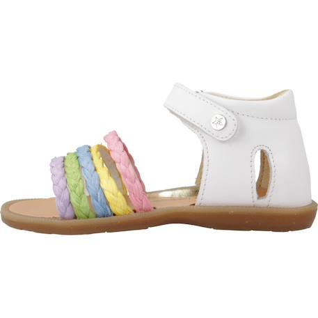 Sandales bébé fille en cuir rubino Blanc blanco 2 - vertbaudet enfant 