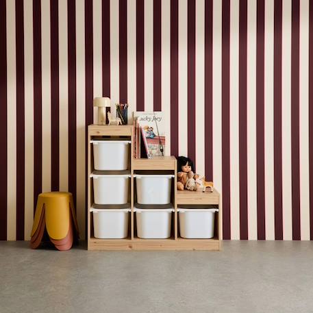 Meuble de rangement enfant escalier 6 bacs de rangement décor bois - sora Blanc+Naturel 7 - vertbaudet enfant 