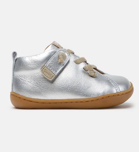 Baskets cuir peu cami Argent 120 1 - vertbaudet enfant 