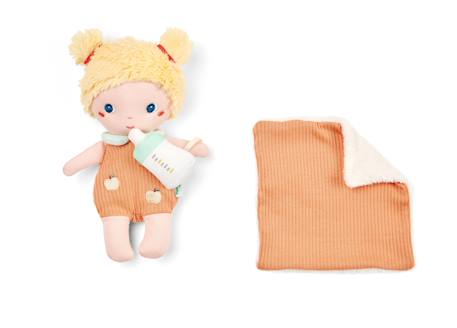 Poupée 21 cm et son couffin mela Rose saumon 3 - vertbaudet enfant 