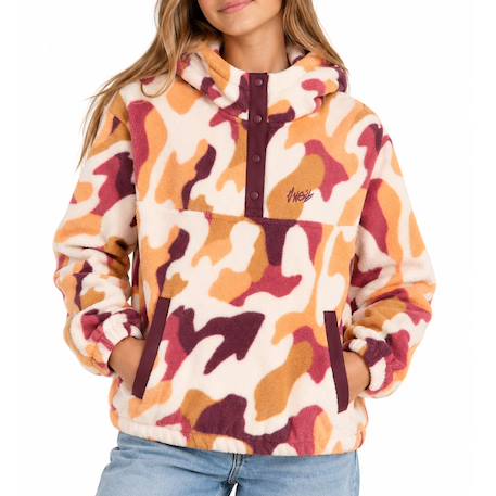 Sweat polaire imprimé camouflage fille superfleece Blanc 1 - vertbaudet enfant 