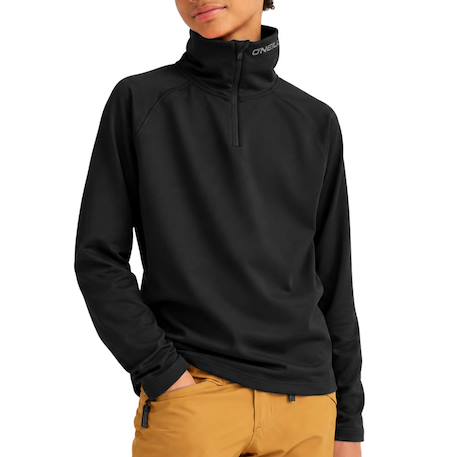Polaire à demi-zip garçon clime Noir+Orange 2 - vertbaudet enfant 