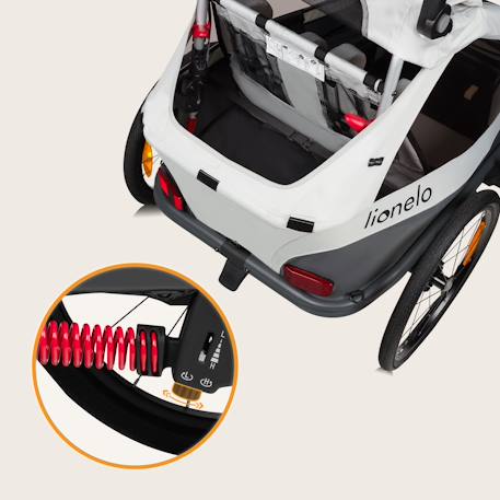 Remorque vélo 2en1 cama pour 2 enfants jusqu’à 6 ans avec fonction poussette tout-terrain Grey graphite+Grey stone 8 - vertbaudet enfant 