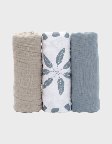 Lot de 3 langes 70x70 cm coton bio Blanc 1 - vertbaudet enfant 