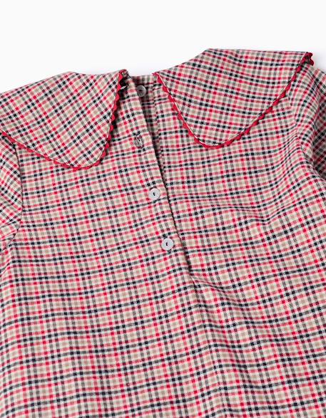 Robe à manches longues en sergé à carreaux b&s Gris clair 3 - vertbaudet enfant 
