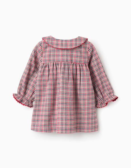 Robe à manches longues en sergé à carreaux b&s Gris clair 2 - vertbaudet enfant 